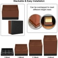 thumbnail image 3 of Furniture Risers Bed Risers Lifter Foot Pad Support up to 660 lb Brown 4 Count Rubber Plastic 0.29 lb Medium, Space, 3 of 8