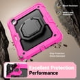 thumbnail image 5 of Case for iPad Air 11 inch M3 2025/M2 2024 (7th/6th Gen), 360 Rotating Stand Handle Shoulder Strap Heavy Duty Shockproof Cover, Rose, 5 of 7