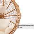 thumbnail image 6 of Jerry & Maggie - Patio Swing Chair Outdoor Cute Golden Nest Wicker Plastic Swing Lounge Chair with Mat & Support Frame, 6 of 8
