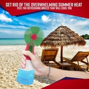 Handheld Fan With Water Spray Mister - Personal Cooling Fan Battery Operated Fan Water Bottle Sprayer - Portable Misting Fan - Use As A Desktop, Table Top Fan - Colors Will Vary At Random