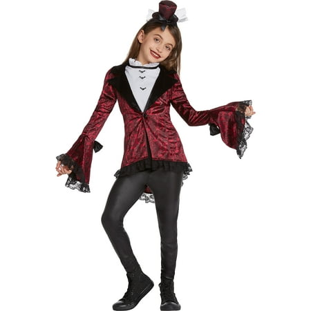 Jerry Leigh Ikat Vampire Costume for Children, Includes a Jacket, Bat Buttons, Leggings, and a Hat