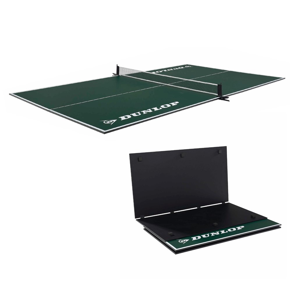 Dunlop 12mm 4 Piece Indoor Table Tennis Table Conversion Top, No Assembly Required, Green