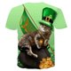 thumbnail image 3 of Blusa informal de manga corta con cuello redondo y estampado de trébol del Día de San Patricio para hombre Pompotops oipoqjl5638, 3 of 3