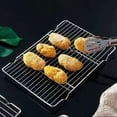 thumbnail image 4 of Barbecue Grill Rack Stainless Steel Antiscalding Surround Bracket for Oven and Bakeware with Rectangular Oil Drain - Barbecue Grill Rack 2, 4 of 7