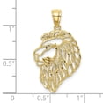 thumbnail image 3 of Diamond2Deal 10k Yellow Gold Diamond-Cut Lion Profile Pendant for Women, 3 of 5