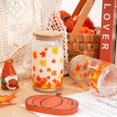 thumbnail image 3 of 2 Pack Fall Drinking Glasses 16oz Maple Leaf Glass Cup Fall Leaves Iced Coffee Cup with Lid Straw Cleaning Brush Beer Can Glass for Autumn Thanksgiving Cocktail Whiskey Beer Soda Gifts, 3 of 7