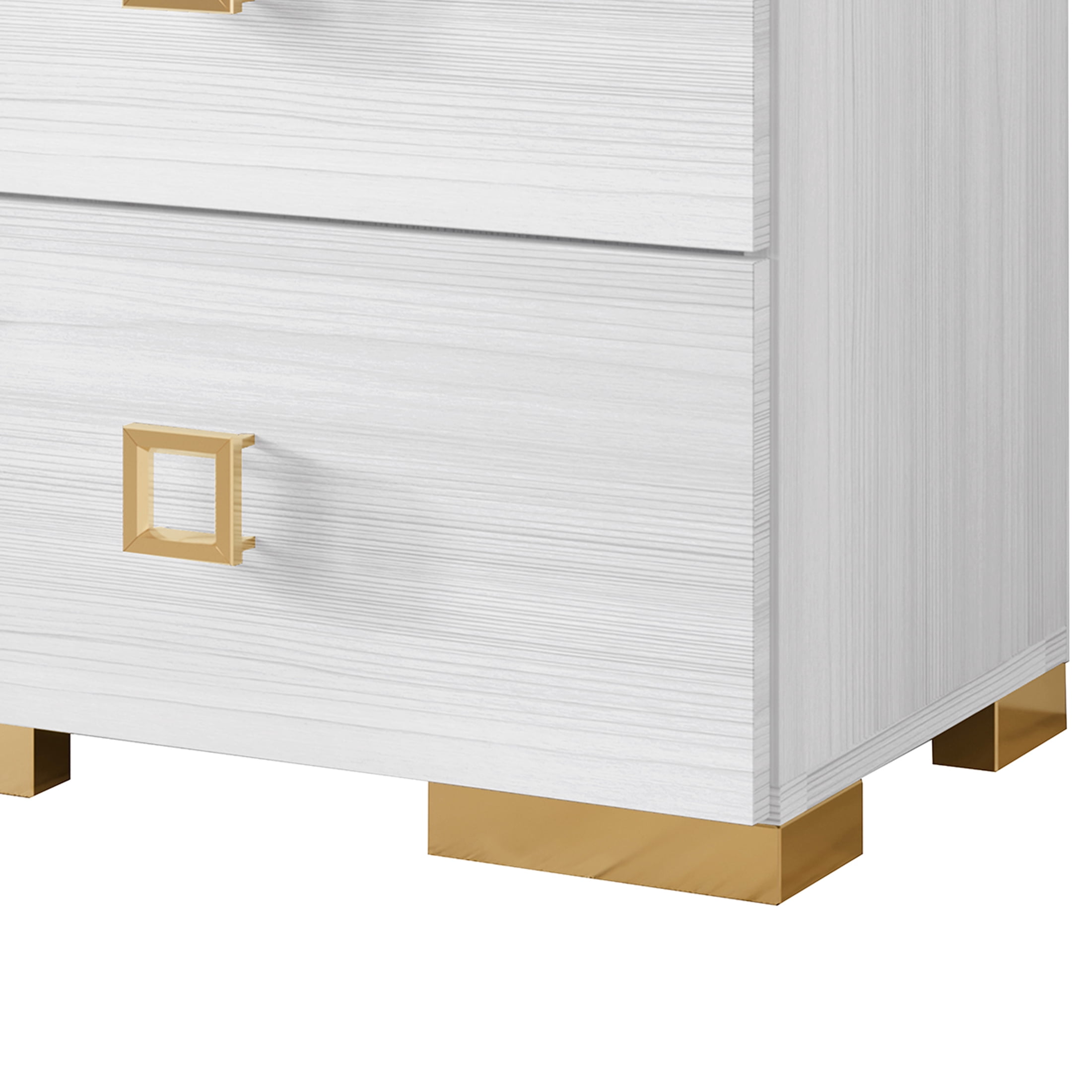 Castle Place Elegant Glow 2 Drawer Nightstand, White
