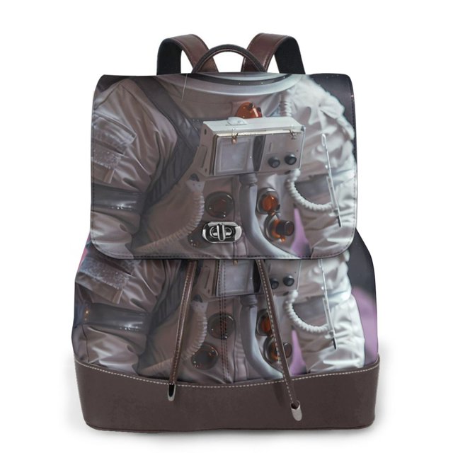 Disketp Cat Astronaut In Space Mochila de Cuero para Mujer, Bolso de Espalda Antirrobo con Estilo para Viaje, Trabajo y Uso Diario