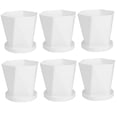 thumbnail image 4 of Raindrops 6 Sets Home Decor Plastic Flower Plant Pot Decorative Gardening Pot with Tray, 4 of 8
