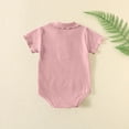 thumbnail image 5 of Bovxnpu Baby Girls' Bodysuits Short Sleeve Solid Infant Bodysuit Collared Neck Lightweight Summer Bodysuit Summer Outfits, 5 of 9