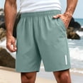 thumbnail image 3 of COMVALUE Men's Athletic Running Shorts Gym Workout 7"/9"/5" Quick Dry Lightweight Sports Basketball Tennis 3 Zipper Pockets Mint Green for Size S, 3 of 5