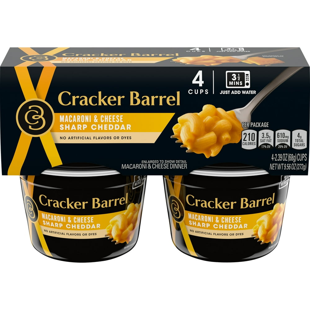 Cracker Barrel Sharp Cheddar Macaroni & Cheese Dinner, 4 ct Pack, 2.39