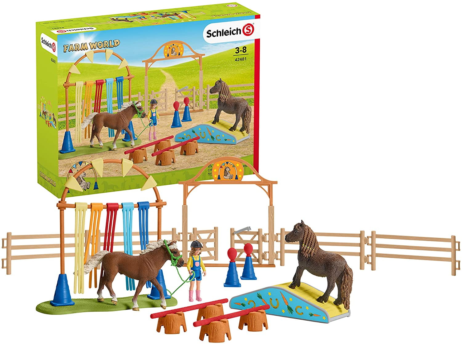 Bro Farm World Pony Agility Training 41-piece Horse Playset for Kids Ages 3-8