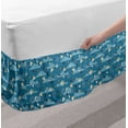 thumbnail image 2 of Blue Sky Bed Skirt, Ladybird Clouds Butterflies Jar Catching Hunting Animal Motifs Pattern, Elastic Bedskirt Dust Ruffle Wrap Around for Bedding Decor, 4 Sizes, Sea Blue and Eggshell, by Ambesonne, 2 of 2