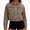 Khaki, variant on Womens Studded Denim Jacket Long Sleeve Lapel Summer Short Jean Coat Army Green Size XS