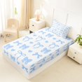 thumbnail image 4 of Manfei Blue Bowknot Twin Sheet Sets for Boys Girls, Cute Love HeartBedding, 3 Pieces, 4 of 5