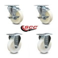 thumbnail image 2 of 4 Inch Nylon Wheel Swivel Top Plate Caster Set with 2 Brakes 2 Rigid SCC, 2 of 2