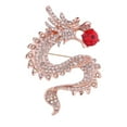 thumbnail image 1 of Broche de estilo antiguo para hombre, alfiler de corbata, ramillete, insignia clásica de diamantes de imitación, joyería Oro + rojo, 1 of 9