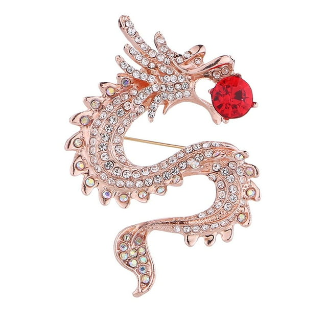 Broche de estilo antiguo para hombre, alfiler de corbata, ramillete, insignia clásica de diamantes de imitación, joyería Oro + rojo