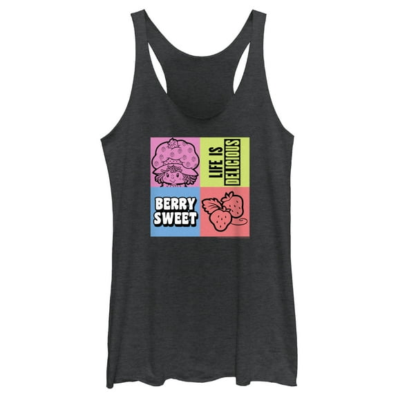 Women's Strawberry Shortcake Berry Boxed  Racerback Tank Top