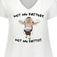 thumbnail image 4 of Inktastic Funny Cow Not My Pasture Not My Patties Women's Plus Size V-Neck T-Shirt, 4 of 5