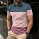 thumbnail image 1 of pstuiky camisetas de hombre, Camisa deportiva de manga corta con solapa y botones a rayas de patchwork para hombre camisas casuales para hombre xl, 1 of 5