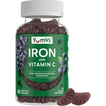 YUM-V’s 10 mg Gummy Vitamins, Grape Flavor Blood Builder Iron Supplement for Women and Men, 60 Count