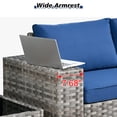 thumbnail image 4 of Vcatnet 6 Pieces Patio Furniture Outdoor Sectional Sofa Wicker Conversation Set with Coffee Table for Garden,Poolside,Navy blue, 4 of 7