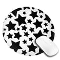 thumbnail image 2 of ZNDUO 2 Pack Round Mouse Pad Black and White Star Doodle 7.9" Small Non-Slip Rubber Gaming Mousepad Desk Mat for Home Office, 2 of 7