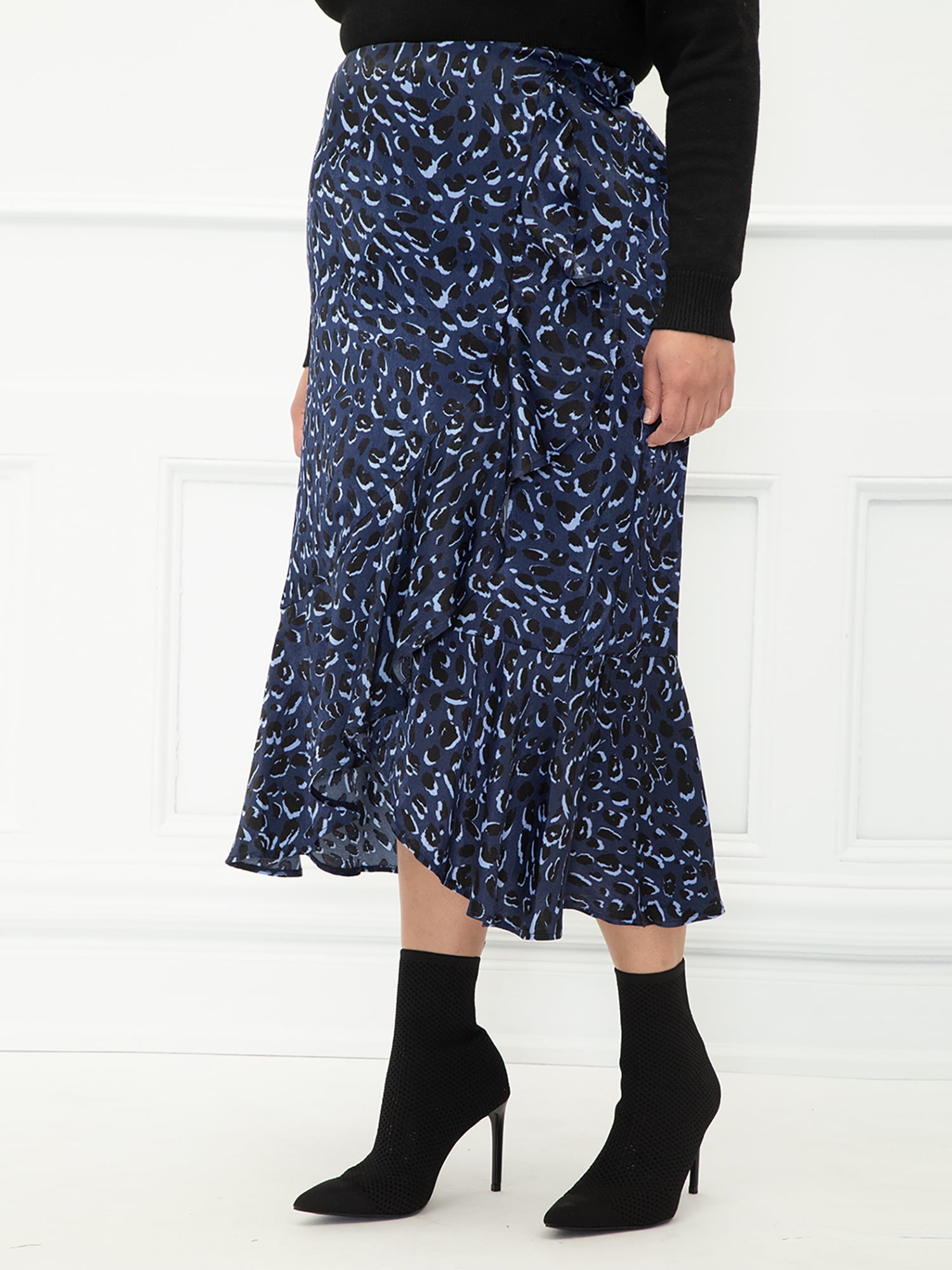 leopard midi skirt plus size