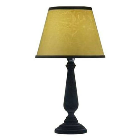 Simple Designs Black Basic Table Lamp with Parchment Look Shade