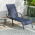 thumbnail image 2 of Spaco Folding Lounge Chair with Backrest, Adjustable Patio Chaise, Chair for Outdoor, Navy, 2 of 10