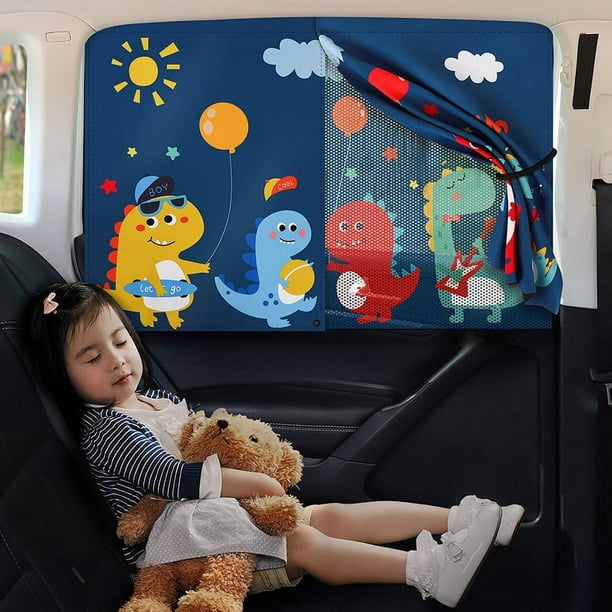 Cortina de coche para niños, parasol con succión magnética, protección solar de verano para bebés, cortina de aislamiento térmico, parasol de ventana lateral de coche con dibujos animados