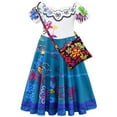 thumbnail image 3 of HAWEE Girls Dress Costume Princess Cosplay Dress Print Skirt Sets with Bag for Child, 3 of 6