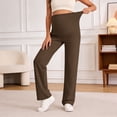 thumbnail image 4 of Gyujnb High Waist Full Belly Maternity Wide Leg Pants Stretch Fabric Side Pockets Loose Fit Casual Everyday Pregnancy Trousers,S, 4 of 4