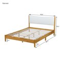thumbnail image 6 of HIGHSOUND Queen Platform Bed Frame with Fabric Upholstered Headboard, No Box Spring Needed, Beech White, 6 of 8