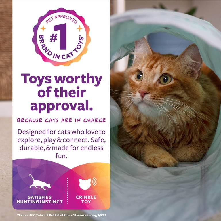 SmartyKat Crackle Chute Collapsible Tunnel Cat Toy with Crinkle