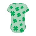 thumbnail image 5 of Fiudx Ropa de Mujer Top de Primavera/Verano de Manga Corta Informal con Cuello En V Estampado Del Día de San Patricio para Mujer, 5 of 5