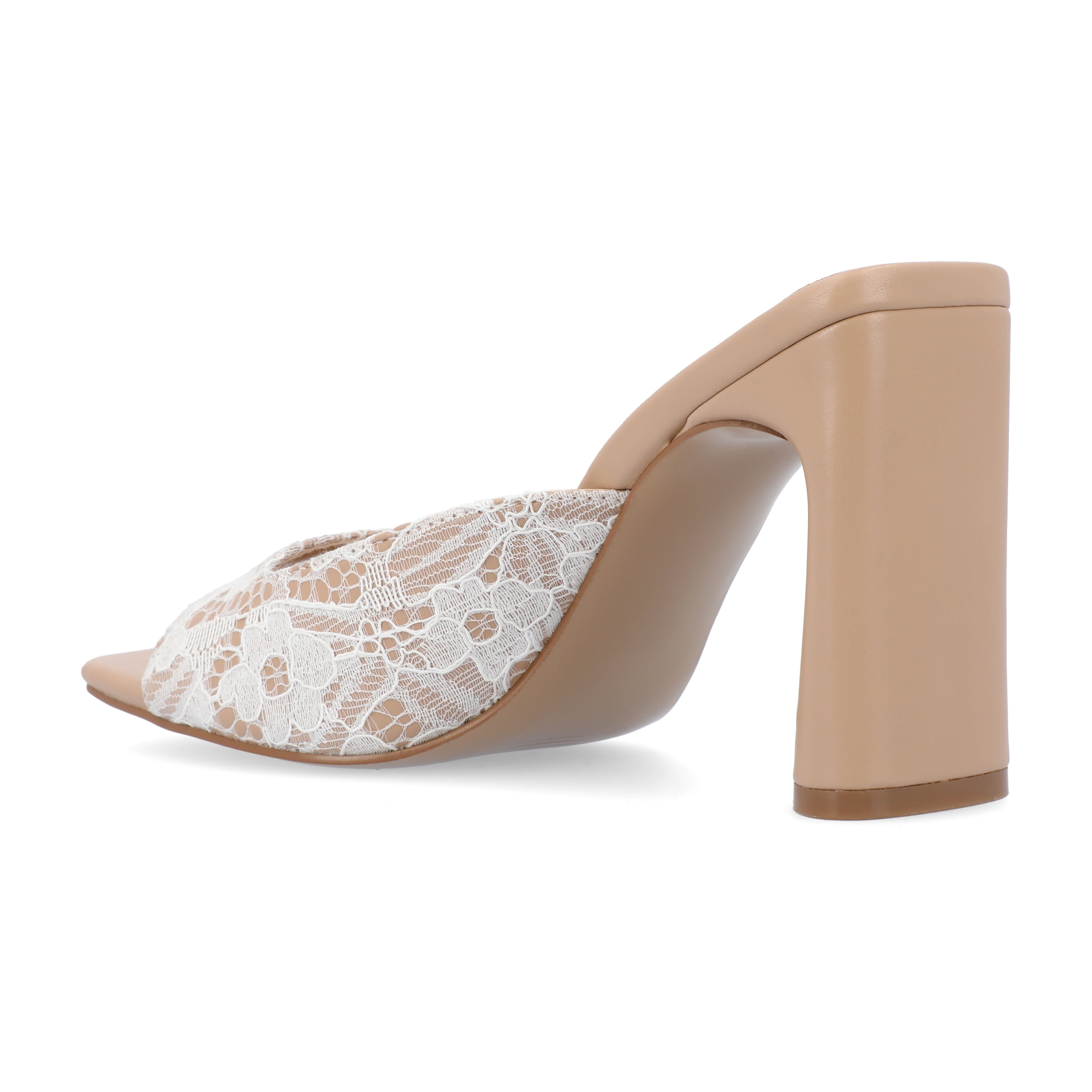 Journee Womens Daivia Covered Block Heel Slip On Sandals