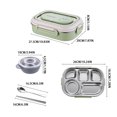 thumbnail image 2 of Inteprter Lonchera térmica de acero inoxidable 304, contenedor de metal con 5 compartimentos para almuerzo, incluye tapa. Mostrada, 2 of 6