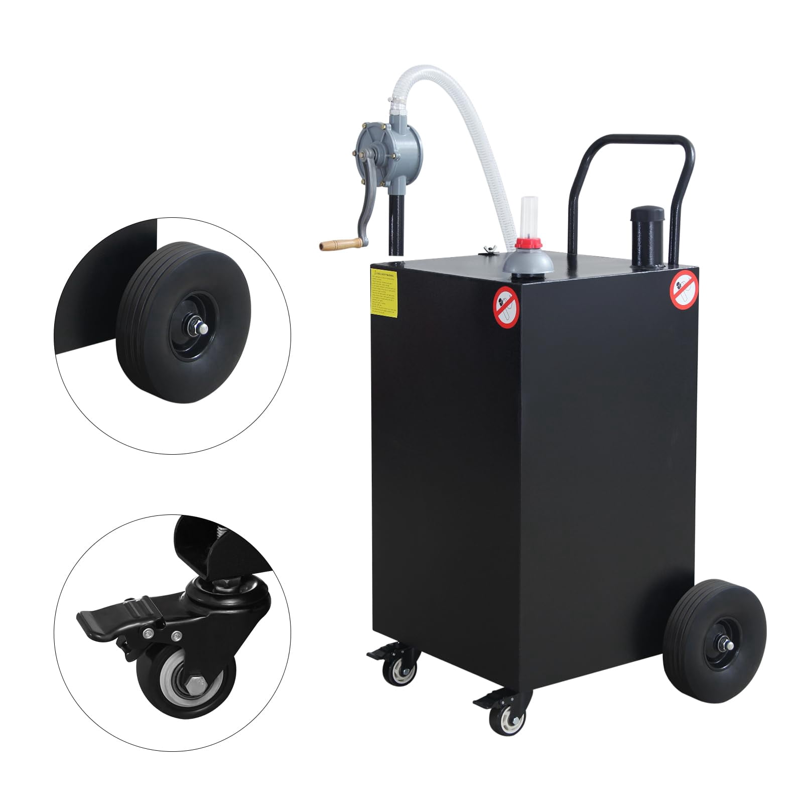 Fuel Caddy, 45/50 Gallon Gas Storage Tank, Portable Fuel Storage Tank with 4 Wheels for Cars Lawn Mowers ATVs Boats Motorcycles