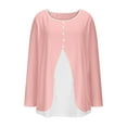 thumbnail image 6 of Craaazy Women's Long Sleeve Tops Splicing Fake Two-piece Fashionable Button Shirt Gifts, 6 of 7