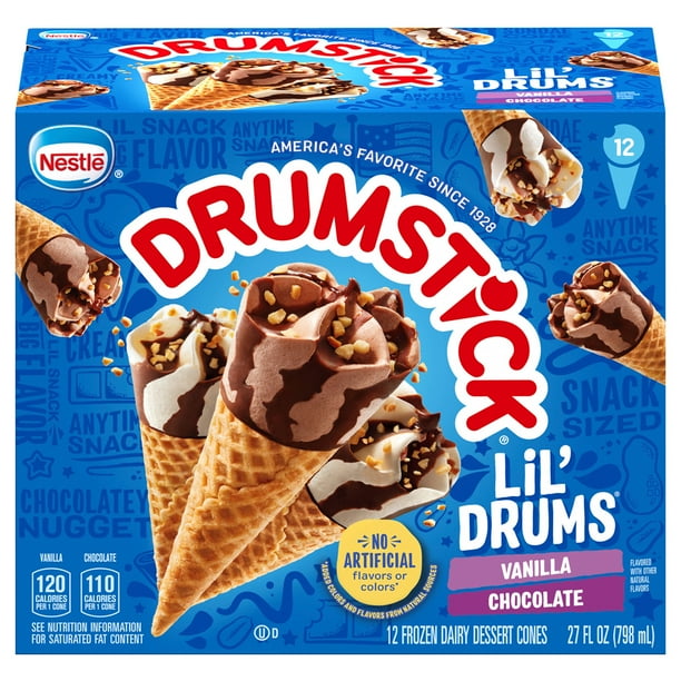 Drumstick Lil' Drums Vanilla & Chocolate Sundae Ice Cream Cones Dessert