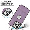thumbnail image 7 of Allytech Slim Back Cover for Apple iPhone 13, Vintage PU Leather Anti-Sctratch Bumper Shockproof Protective Phone Case for iPhone 13 - Purple, 7 of 7