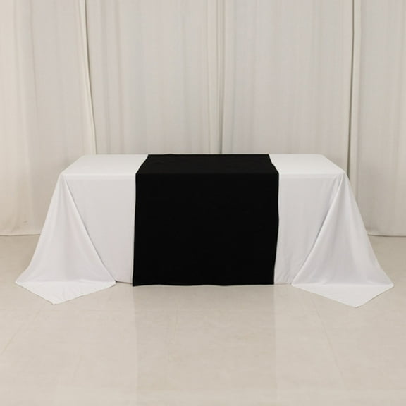 BalsaCircle 36x72 in Black Premium Polyester Table Runner Party Events