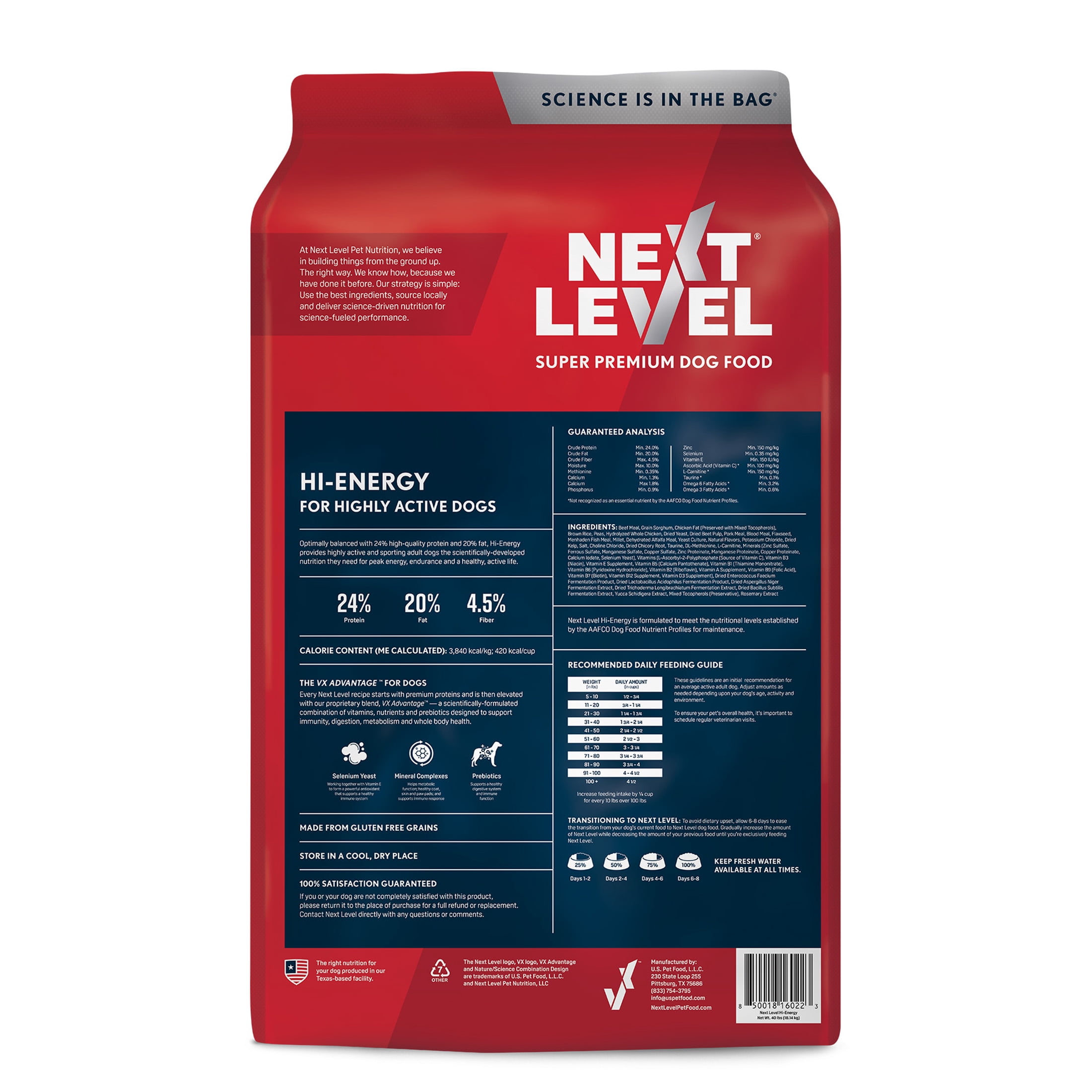 Next Level Hi-Energy for Adult Dogs of All Breeds Multi-Meat Dry Dog Food, 40 lbs
