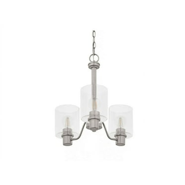 Castleford 3-Light Brushed Nickel Chandelier with Clear Glass Shades