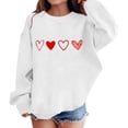thumbnail image 2 of KAUOD Girls Heart Print Sweatshirts Ribbed Cuffs Cute Crew Neck Pullover Tops Clothes Teen Kids Long Sleeve Cotton Hoodies, 2 of 6