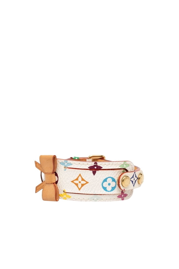 Pre-Owned Louis Vuitton Monogram Multicolor Bracelet Porte Adresse M92594 White Leather Women's...