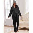 thumbnail image 5 of Ekouaer Women's Classic Button Down Long Satin Silk Pajama Set, 5 of 6